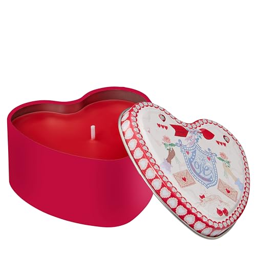 Cath Kidston Candle 100g in Heart Shaped Reusable Tin, Home Fragrance, Fruit Basket Scent, Burn Time 25 Hours, Housewarming Gift, Vegan and Cruelty Friendly