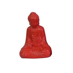 HOMEA 5dej1344ro Statue Buddha Ceramic Red 17 x 13 x 25 cm