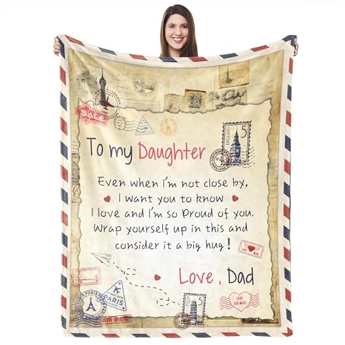 "UFOORO Throw Blanket Gifts for Daughter from Dad, Best for Daughter, Present for Adult Daughters, Mothers Day Christmas Valentines Birthday Gifts 55""X70"""