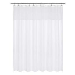 Barossa Waffle Fabric Shower Curtain, Polyester & Polyester Blend, White, 84Wx78L