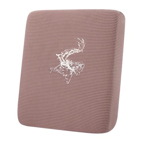 hyha Waterproof Couch Cushion Covers for Pets, Non Slip Sofa Seat Cover for Dogs Washable, Soft Thick Stretch Jacquard Fabric, Sofa Slipcovers with Elastic Bottom (1 Piece for Backrest M, Camel)