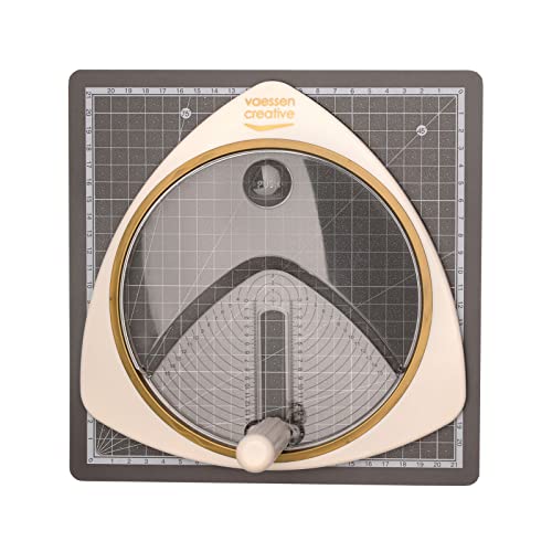 Vaessen Creative Self-Adhesive Cutting Mat ??? ?? 1 to ?? 6 inches and 3 Spare Blades ??? Card Crafting Circles ??? Ivory Paper Cutter
