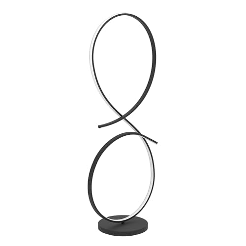 Eglo LED Floor lamp Serpins, Curved floorlamp, Living Room Lighting Made of Metal in Black, Standing lamp with Step Switch, Warm White, 107 cm