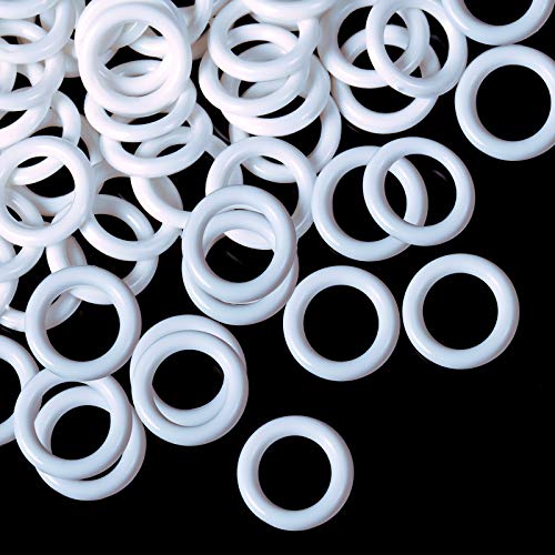 Boao 100 Pieces Roman Blind Curtain Rings, O-Rings Plastic Rings for Roman Shades (White,16 mm)