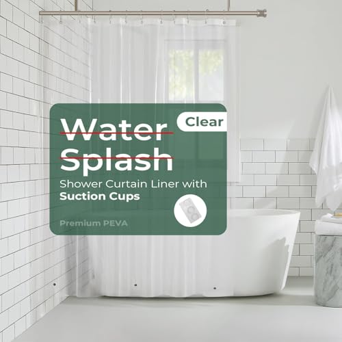 "HARBOREST Clear Shower Curtain Liner, Lightweight, 72"" x 74""(W/L) - 12 Rustproof Grommets, Premium PEVA Plastic Shower Liner with 3 Magnets, Waterproof Bathroom Curtain"
