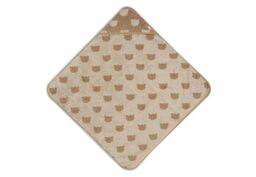 Jollein Hooded Baby Towel - Jacquard - Teddy Bear - 75x75cm - 100% Cotton - Terry Cloth - OEKO-TEX Certified - Hooded Baby Towel - For Boys & Girls