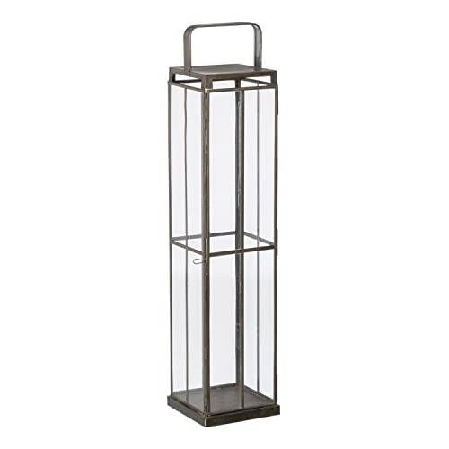 Candle Holder 16 x 16 x 74 cm Gold Glass Metal