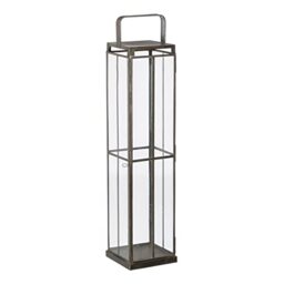 Candle Holder 16 x 16 x 74 cm Gold Glass Metal