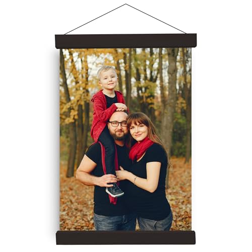 "Poster Frame Frames, Magnetic Black Wooden Poster Hangers Hanger Hanging Kit for Canvas Artwork Art Print (Black, 24"" - 61 cm, Hangers 1 Pack)"