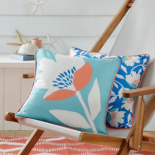 Fusion - Luna Outdoor - Water & UV Resistant Filled Cushion - 43 x 43cm in Duck Egg