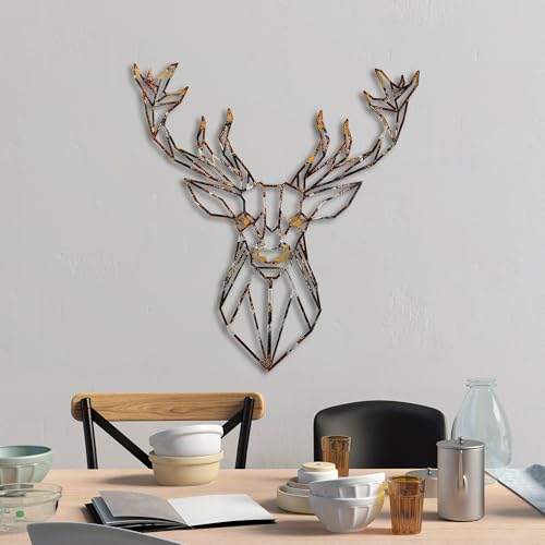 Hand-Painted Decorative Metal Wall Accessory, 60 x 65 cm, 100% Metal, 1.5 mm Thick, Unique Colour Variations, Perfect for Home Decor