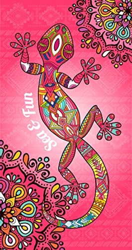 Miracle Home. Salamander Microfibre Towel, 100% Polyester, 75 x 145 cm, Pink 11809