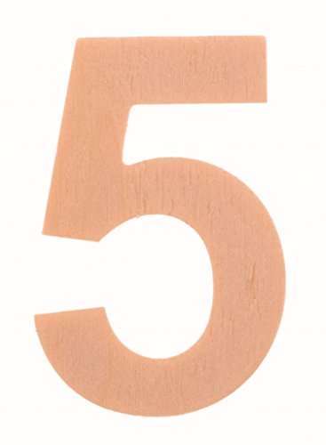 Glorex Number 5 6 cm Natural Wood 12 x 5.5 x 0.5 cm