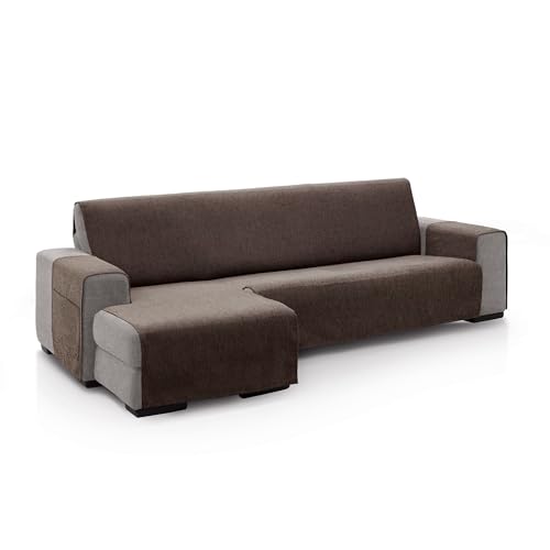 ECOMMERC3 - Chaise Longue Sofa Cover for Left Arm Back Size 240 cm - Brown Chaise Longue Sofa Cover Soft Touch 100% Made in Spain