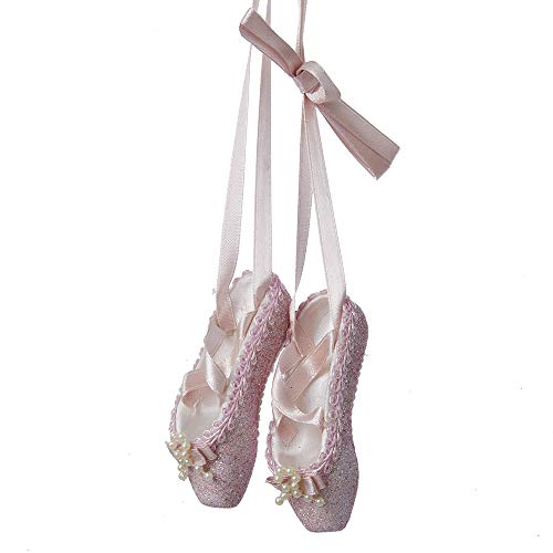 Kurt S. Adler Pink Glitter Ballet Shoes Christmas Tree Ornament T1483 New