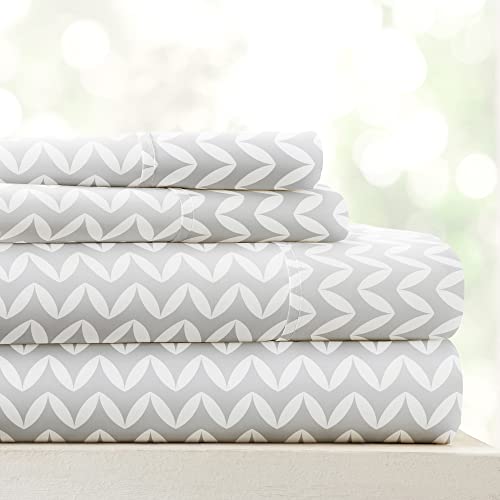 "Linen Market 3 Piece Twin Bedding Sheet Set (Gray Chevron) - Sleep Better Than Ever with These Ultra-Soft & Cooling Bed Sheets for Your Twin Size Bed - Deep Pocket Fits 16"" Mattress"