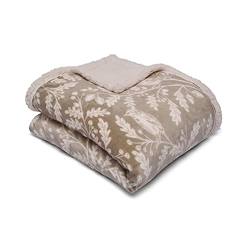 Dreams & Drapes Owl Bedspread – 150x200cm – Super Soft Grey Fleece Throw – Woodland Owl & Floral Print – Cosy Blanket for Bedroom – Easy Care – Matching Duvet Cover Available