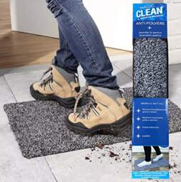 Tex family - Non-Slip Magic Doormat - Absorbent and Dustproof - Ideal for Entrance and Bathroom - Size 45 x 70 cm, Colour: Grey, Polyester Material