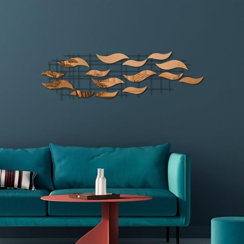Stylish Decorative Metal Wall Accessory, 110 cm x 32 cm x 4 cm, 100% Metal, Lightweight at 2.37 kg, Perfect for Modern Home Decor & Art Display