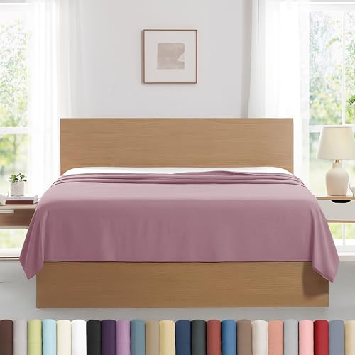 "Southshore Fine Living, Inc. 2-Pack Full Size Flat Sheets Only, Premium Bed Sheet Set, 80"" x 94"" Oversized Top Sheet Stays Tucked on Deep Mattresses, Set of 2 Flat Bed Sheets, Full Size, Lavender"