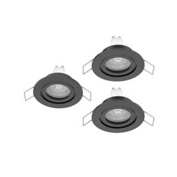 Eglo Set of 3 LED recessed spotlights Barranco, Ceiling spot for Bathroom