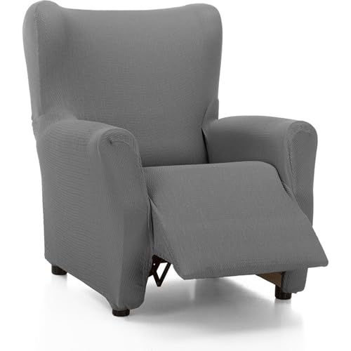 ECOMMERC3 Recliner Chair Cover Padded Super Adjustable Fully Elastic Grey 100% Made in Spain