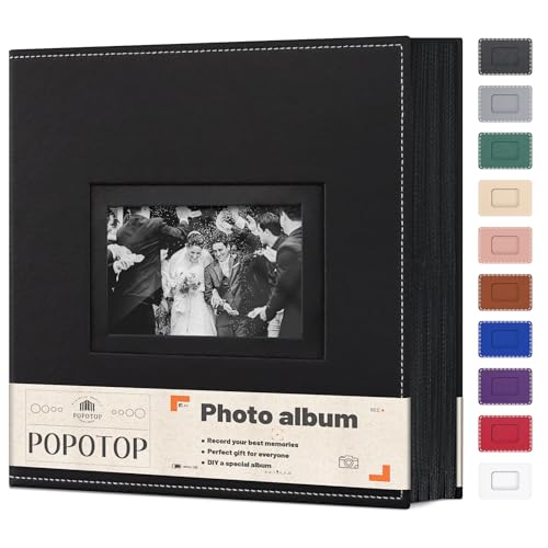 Popotop Photo Album 4x6 800 Pockets with Leather Hardcover Cover, Large Photo Album Binder Book with 80Pcs Pages for Family Travel Wedding Baby Gifts