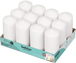 Bolsius Basic Candles for Decoration, Ceramic, White, Dimensions Cero singolo: Height 11.8 cm, Diameter 5.8 cm