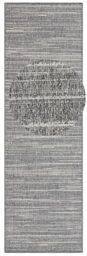 Elle Decoration Indoor and Outdoor Mèlange Flat Weave Reversible Rug Modern Design Runner Mottled Robust Easy Care Balcony Patio Garden Living Room Office Bedroom Silver 80 x 250 cm
