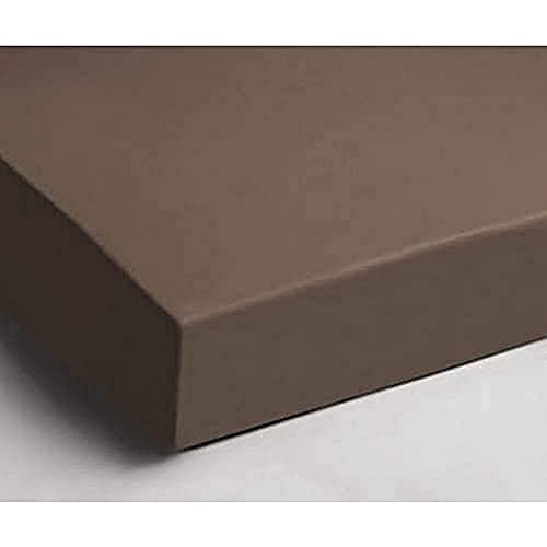 Papillon Satin Fitted Sheet Taupe, Cotton, 160 x 200 cm