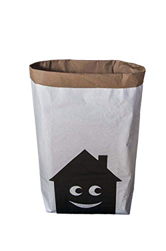 Homemania Basket, Kraft Paper, Vinyl, White, Black