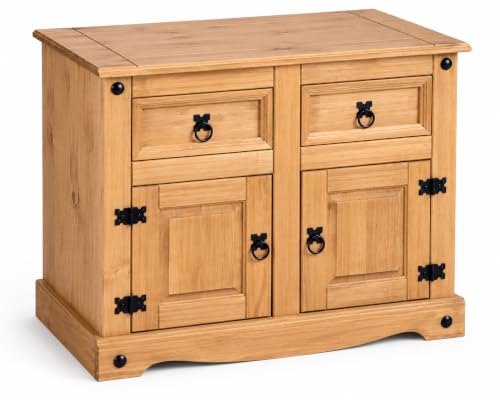 Mews Corona 2 Door 2 Drawer Small Sideboard, Mexican Pine