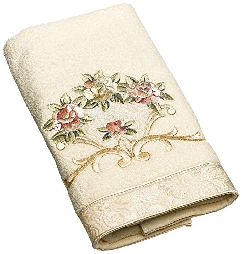 "Avanti Linens 5412IVR Rosefan Hand Towel, Ivory, 13.00"" x 10.00"""