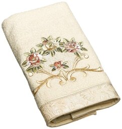 "Avanti Linens 5412IVR Rosefan Hand Towel, Ivory, 13.00"" x 10.00"""