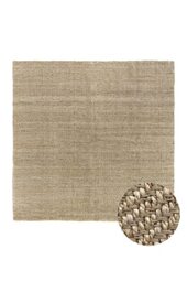 HAMID Jute Alcazar Rug - 100% Natural Jute Fibre - Soft, Durable, Easy to Clean - Hand Woven - Living Room, Dining Room, Bedroom, Hallway - Natural, 250 x 250 cm