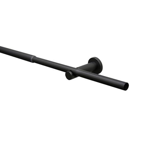 Curtain rod set Sol 1 rail Ø 16/19 mm black-nickel 120-210