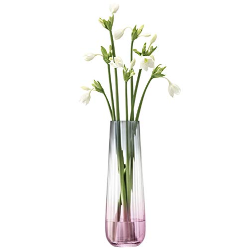 LSA International Dusk Vase H36cm Pink/Grey- 1 Unit - Mouthblown & Handmade Glass - Hand Painted - DU13