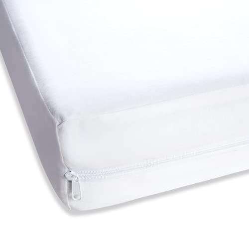 Clair de Lune - Micro-Fresh Waterproof Fully Enclosed Mattress Protector - 140 x 70 x 10 cm - Universal Fit For Cotbed - Anti-Allergy