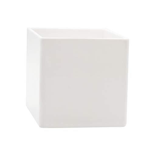 "Royal Imports Flower Acrylic Vases Cubes - Decorative Centerpiece for Home or Wedding - Non Breakable Plastic, 5"" - White"