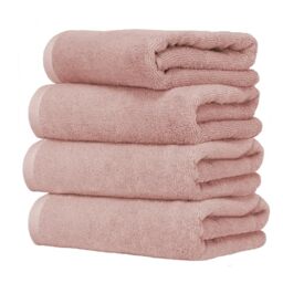Ruggeri 4 Piece Guest Towel Set, 40x50 cm, Soft Cotton, Pink