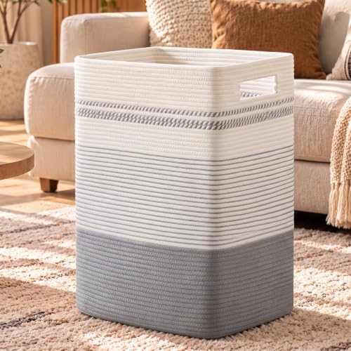 SIXDOVE 80L Large Cotton Rope Laundry Basket for Bedroom & Laundry Room, Tall Clothes Hamper with Sturdy Handles, Neutral Storage Bin Capable of Holding Blankets and Toys