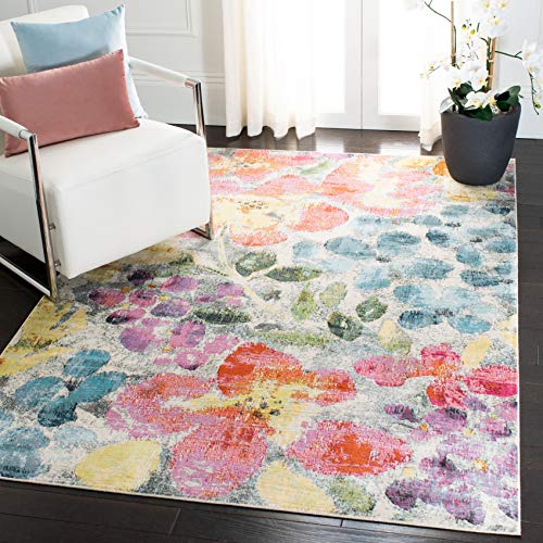 Safavieh Traditional Rug for Living Room, Dining Room, Bedroom - Lillian Collection, Short Pile, in Blue and Yellow, 200 x 300 cm