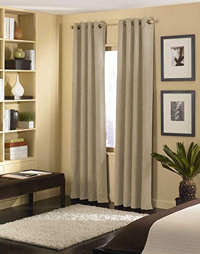 "Curtainworks Grommet Curtain Panel, Sand, 50"" W x 144"" L (Pack of 1)"