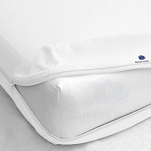 "Zipper Fitted Sheet King White Soft Microfiber 8"" Deep Pocket"