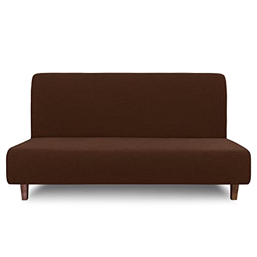 Easy-Going 100% Waterproof Futon Cover,Dual Waterproof Couch Cover for Futon, Stretch Jacquard Sofa Cover, Leakproof Furniture Protector for Kids, Pets, Dog and Cat (Futon, Coffee)