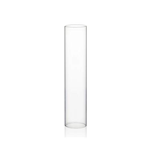 "WGVI Hurricane Candle Holder Sleeve, Wide 3"", Height 14"", Clear Glass Cylinder Candleholder, Chimney Tube, Open Ended Candle Shade, 1 Piece"