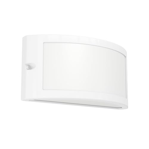Eglo Outdoor wall Light Poggiarello, Porch and Front Door lamp, Outside Lighting, White Plastic, E14 Socket, IP54