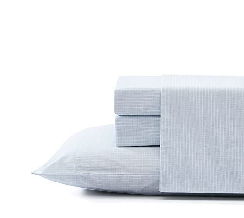Tommy Bahama - Queen Sheets, Cotton Percale Bedding Set, Crisp & Cool, Stylish Home Decor (Ala Moana Stripe Blue, Queen)