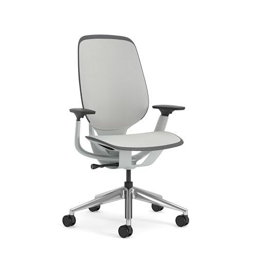 Steelcase Karman Ergonomic Height Adjustable Office Chair with Opaque Seagull Upholstery Made in Europe