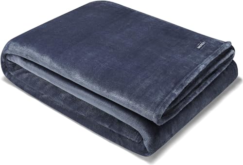 Nautica - Twin Blanket, Super Soft Plush Fleece Bedding, Warm & Cozy Home Decor, Dorm Room Essentials (Solid Navy, Twin)